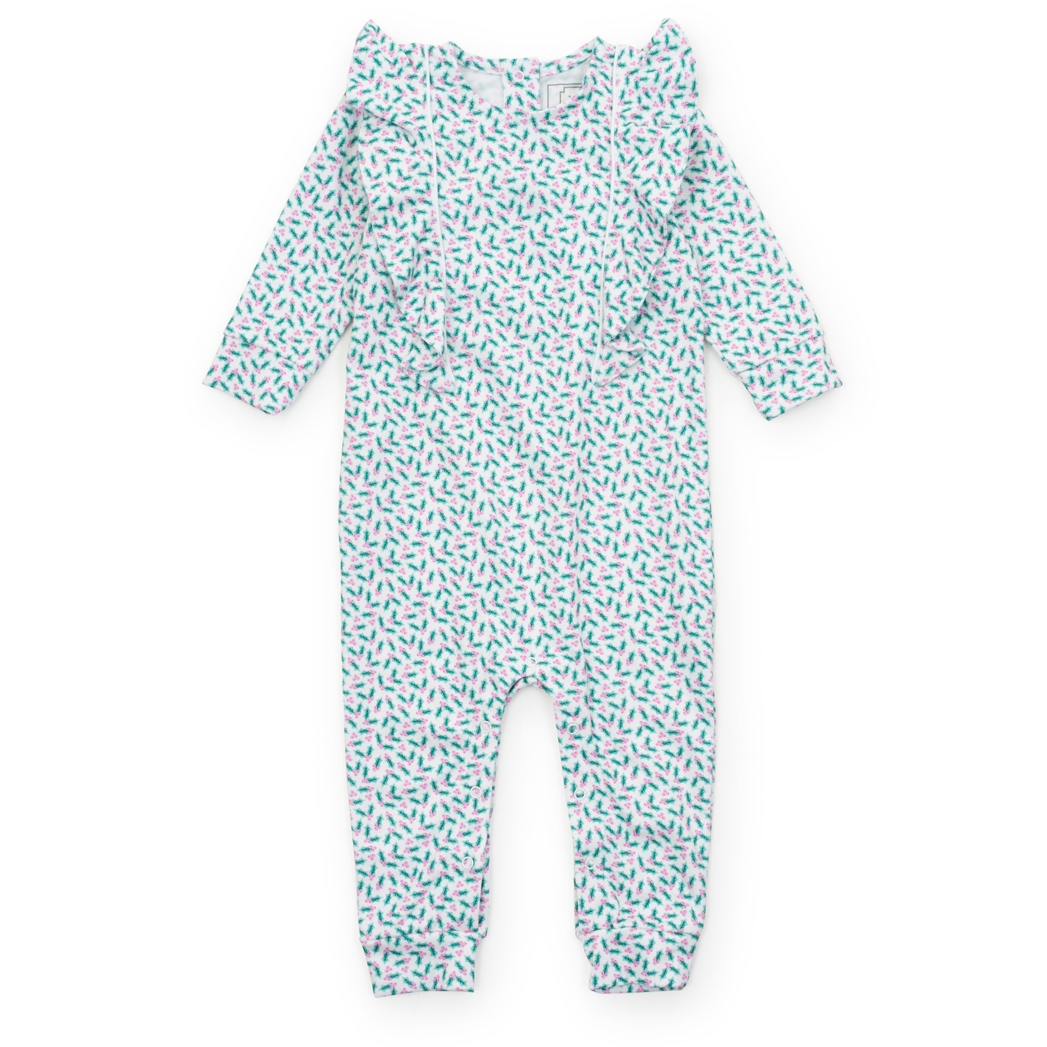 Lila and Hayes Evelyn Girls' Romper - Holly Holiday