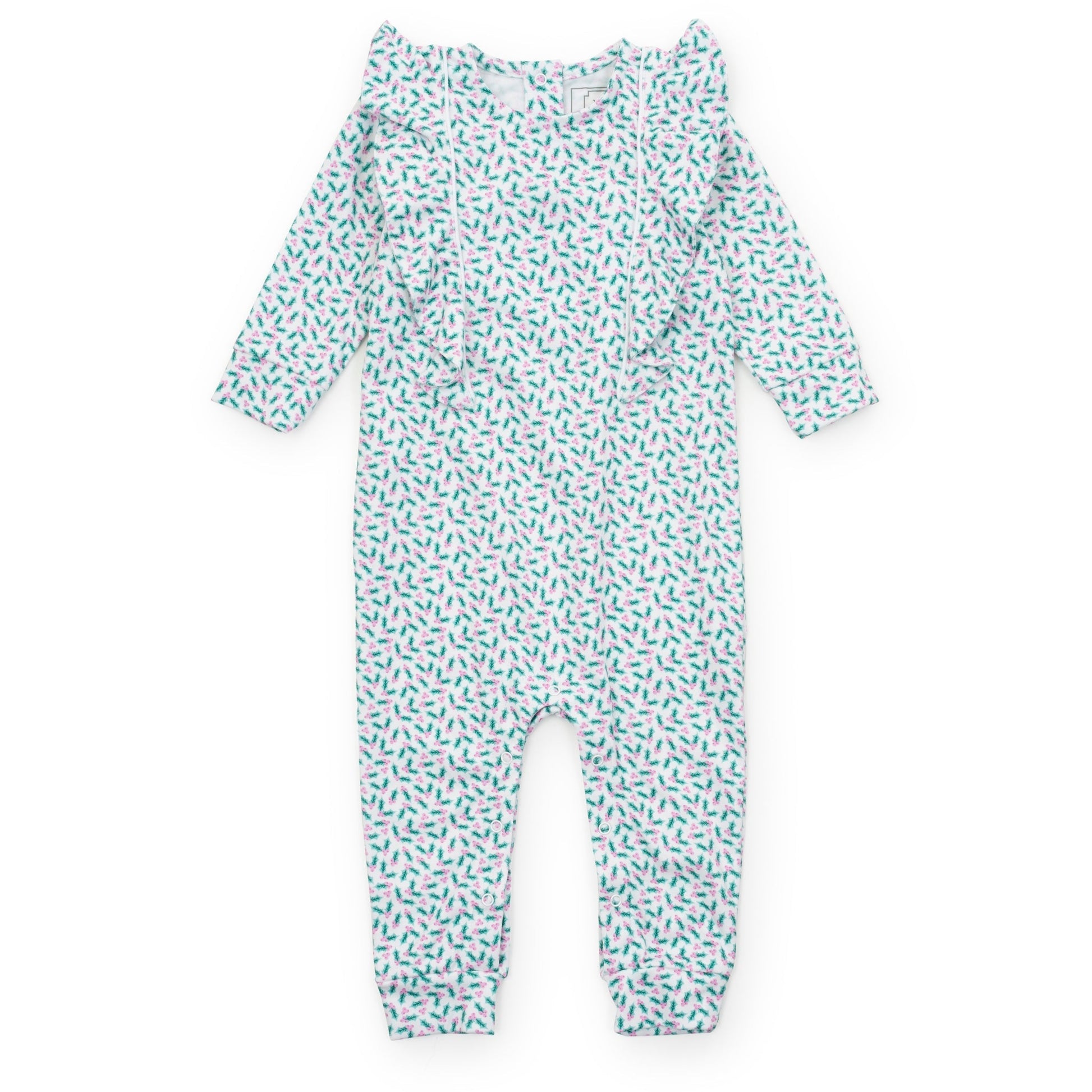 Lila and Hayes Evelyn Girls' Romper - Holly Holiday