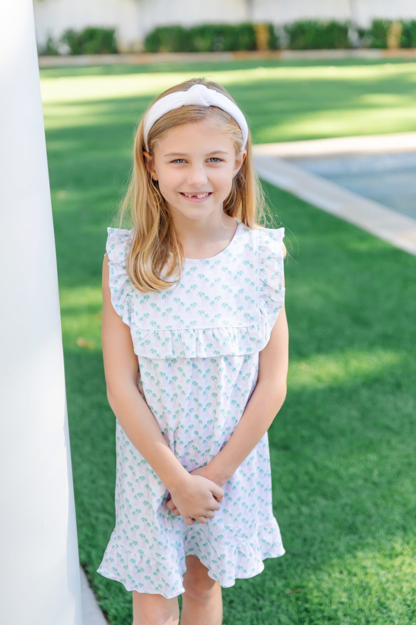 Lila and Hayes Piper Girls' Dress - Palm Tree Isle