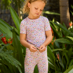 Minnow Girls Orchid Floral Pima Pajamas Set