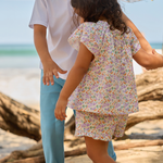 Minnow Girls Orchid Floral Flutter Sleeve Tank Set