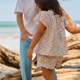 Minnow Girls Orchid Floral Flutter Sleeve Tank Set