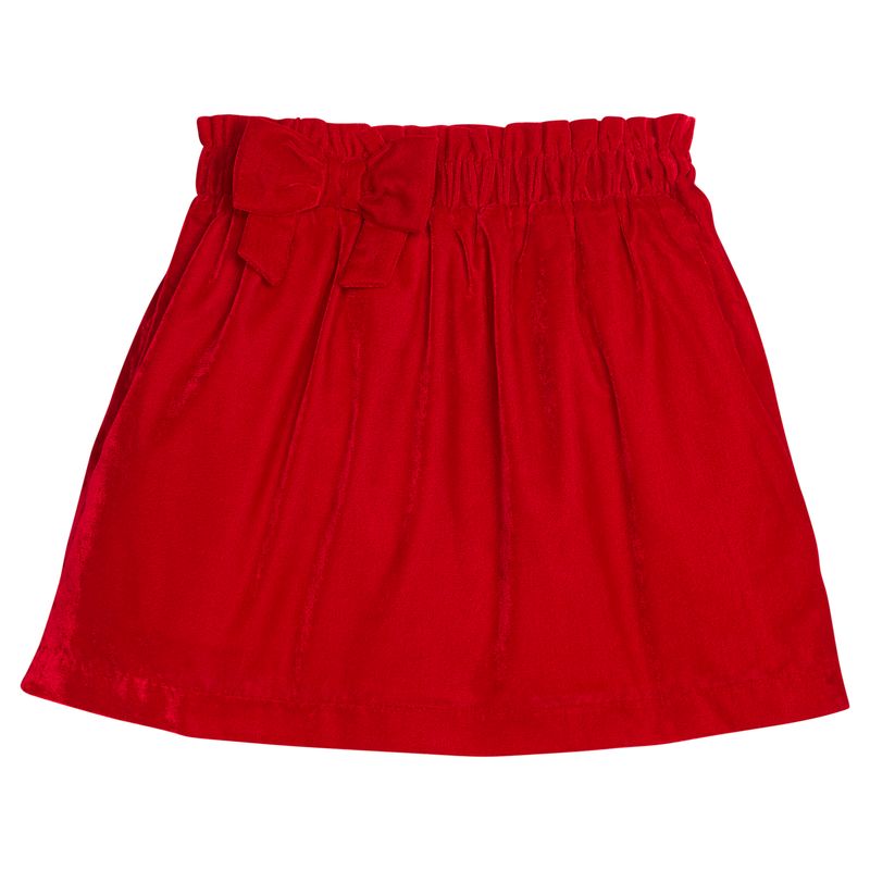 Little English Paperbag Bow Skirt- Red Velvet