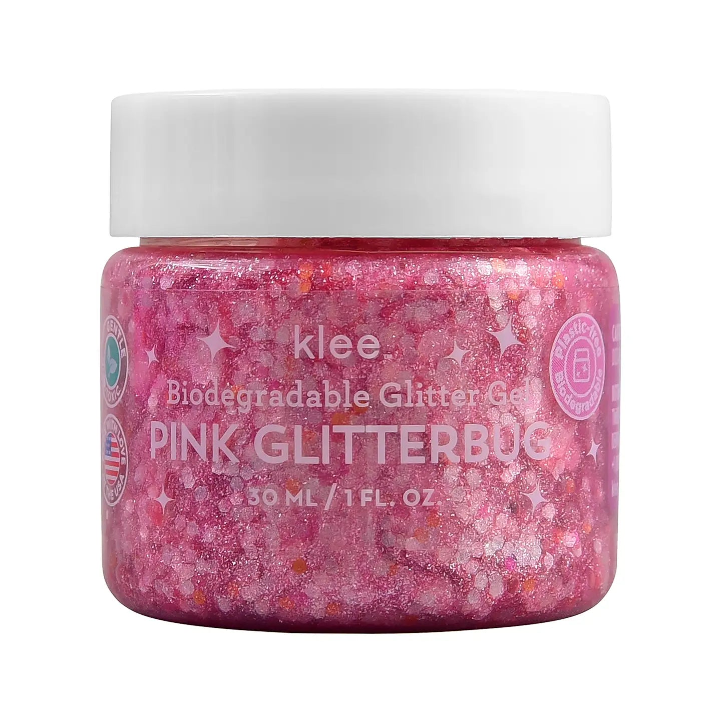 Klee Pink Glitterbug- Klee Biodegradable Glitter Gel