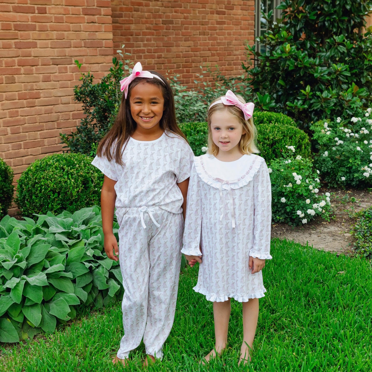 Merrick Girls' Pant Set - Easter Bunnies Pink