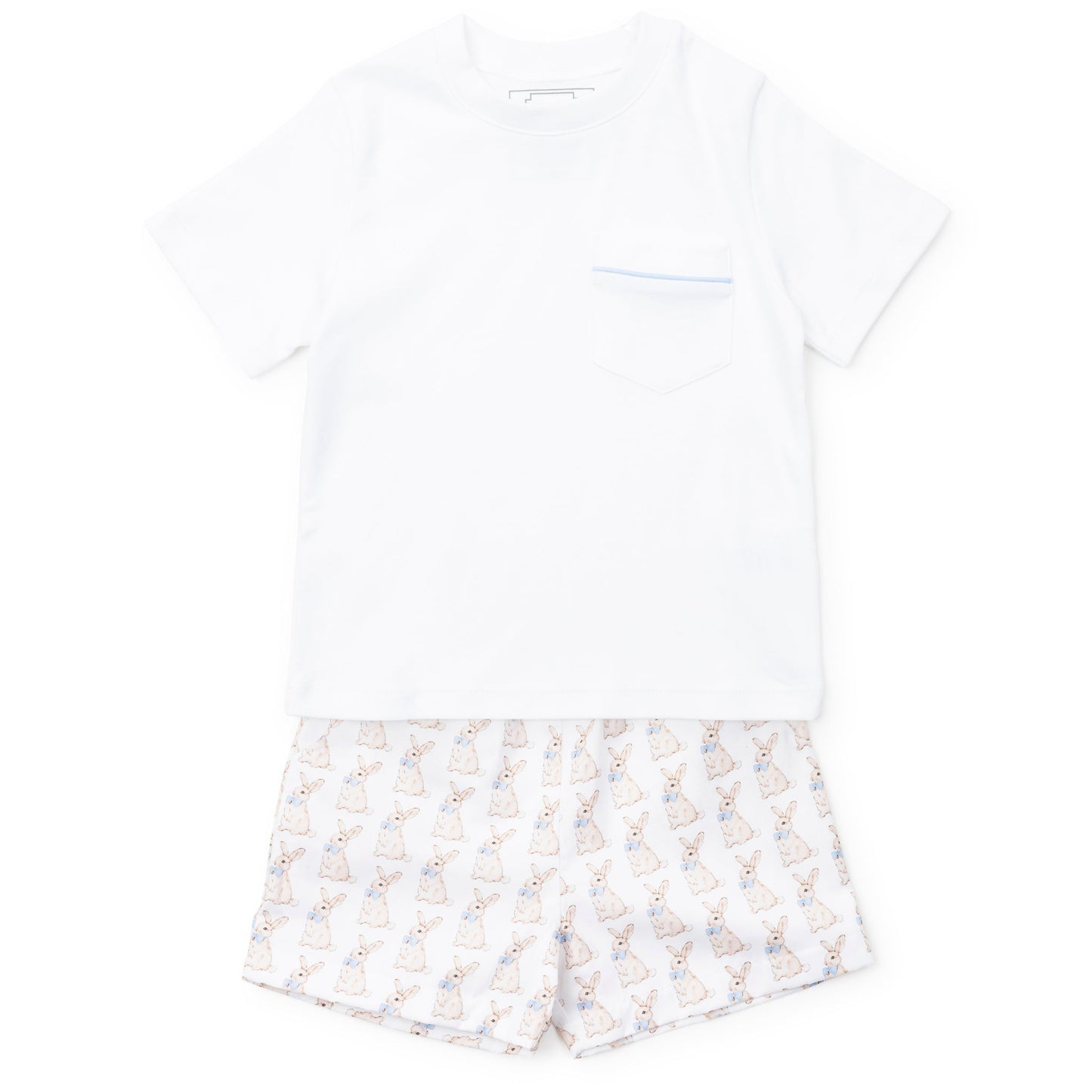 Lila and Hayes Hudson Boys' Short Set - Easter Bunnies Blue