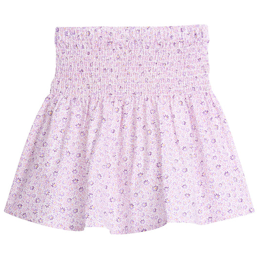 BISBY Shirred Circle Skirt- Purple Daisy