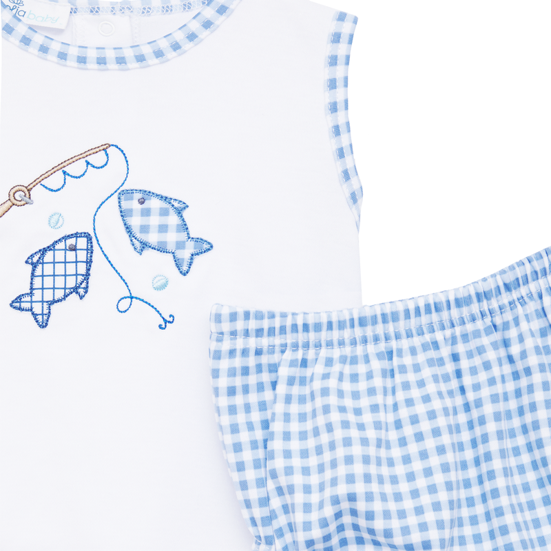 Gone Fishing Applique Diaper Cover Set