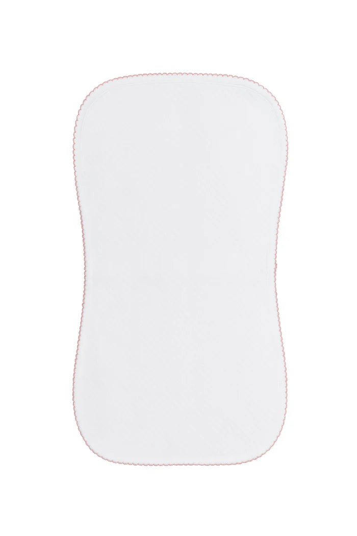 Nellapima Milano Baby Burp Cloth- Pink Picot Trim
