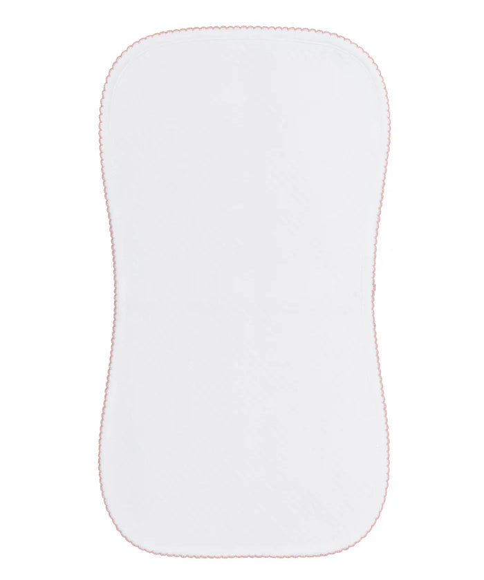 Nellapima Milano Baby Burp Cloth- Pink Picot Trim