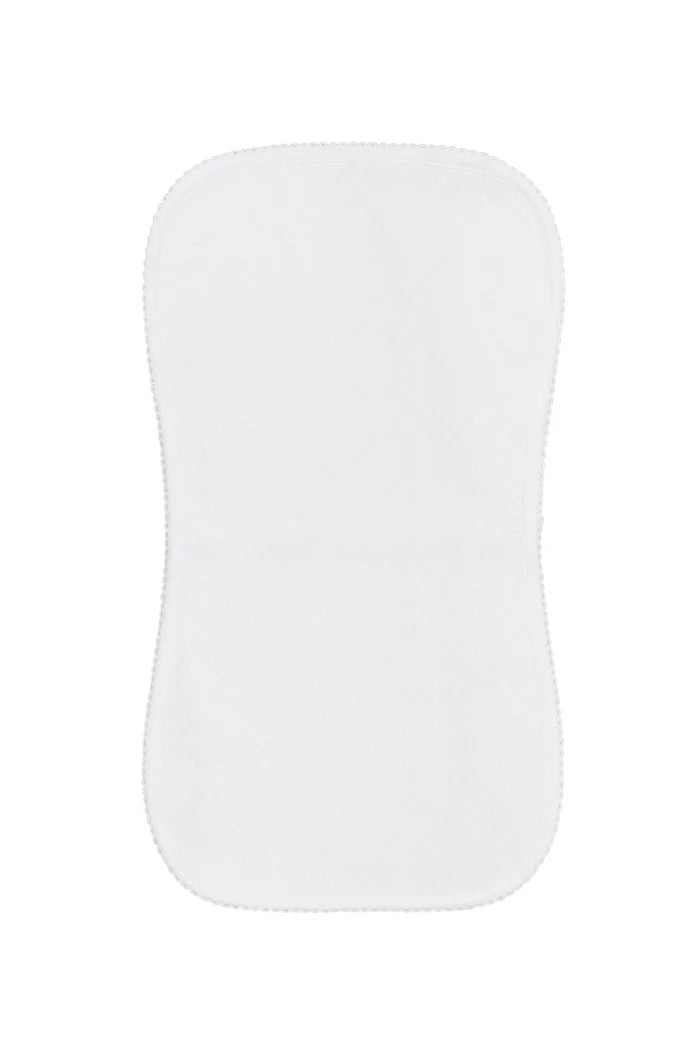 Nellapima Milano Baby Burp Cloth- White Picot Trim