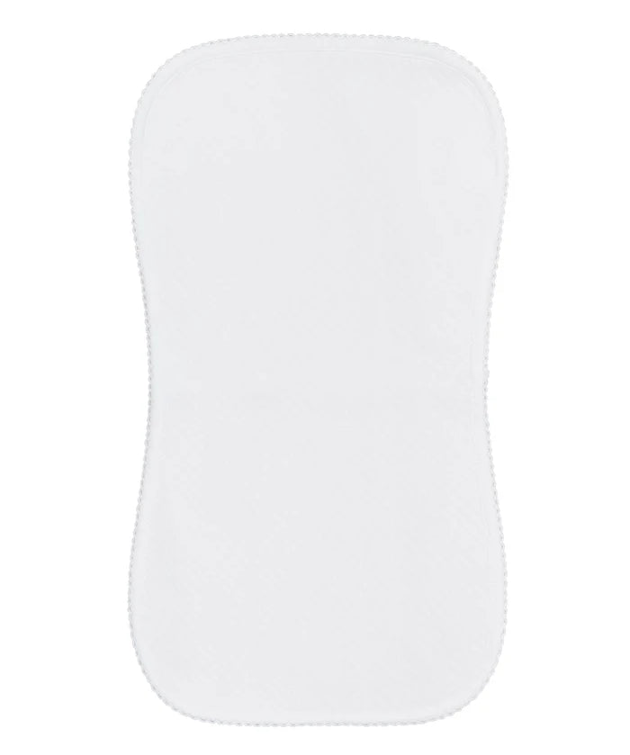 Nellapima Milano Baby Burp Cloth- White Picot Trim