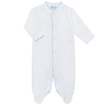 Nellapima Milano Baby Footie - Blue Picot Trim