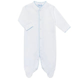 Nellapima Milano Baby Footie - Blue Picot Trim