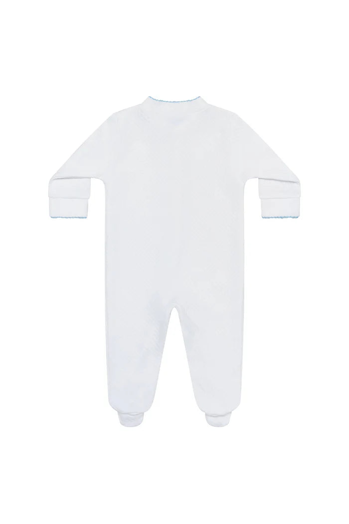Nellapima Milano Baby Footie - Blue Picot Trim