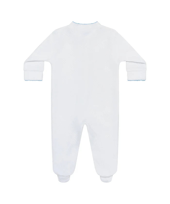 Nellapima Milano Baby Footie - Blue Picot Trim