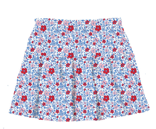 Azarhia American Floral Gathered Skort