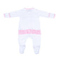 Magnolia Baby Vintage Rodeo Embroidered Ruffle Footie- Pink