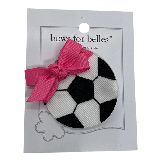 Bows For Belles Pink Soccer Clip