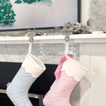 Bits & Bows Blue Quilted Stocking 