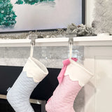 Bits & Bows Blue Quilted Stocking 