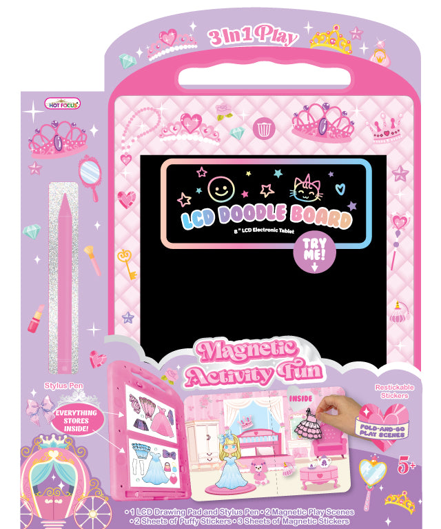 Hot Focus LCD Doodle Board & Magnetic Activity Fun- Princess