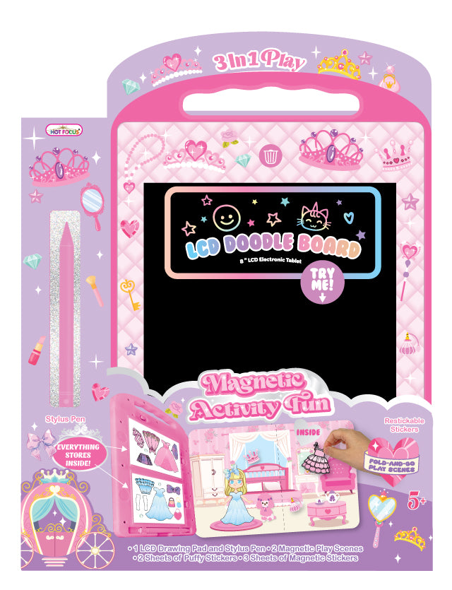 Hot Focus LCD Doodle Board & Magnetic Activity Fun- Princess