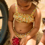 Minnow Girls Marigold Floral Ruffle Edge Bikini