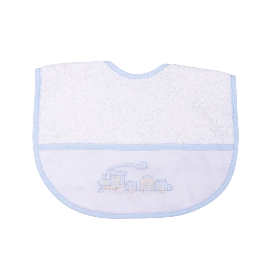 Terry Cloth Bib- Trains