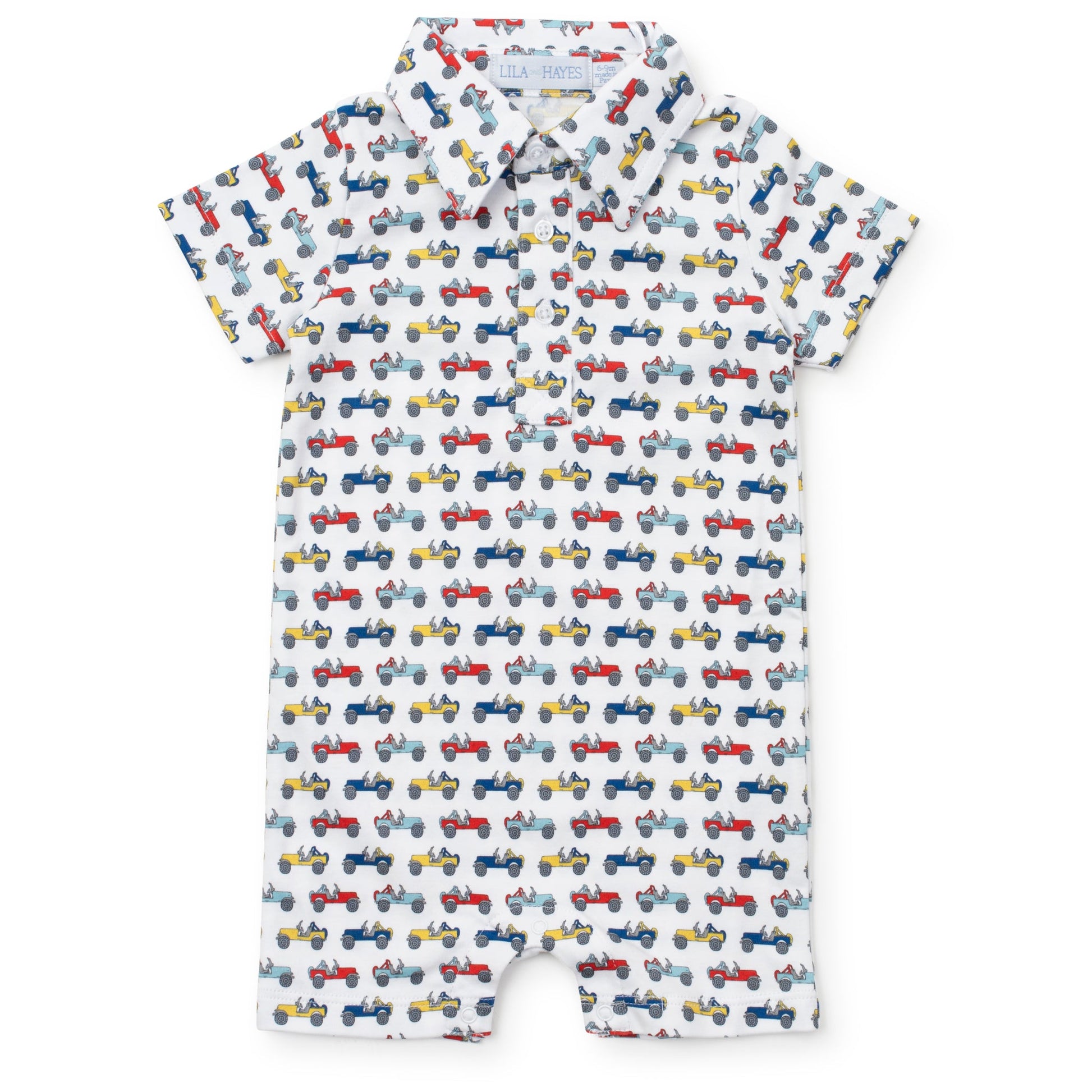 Lila and Hayes Tripp Boys' Polo Shortall - Cruisin Jeeps