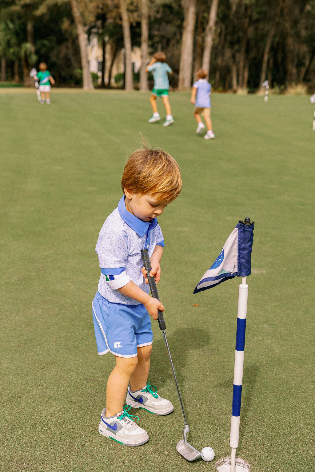 Sky Blue Retro Super Short With White Piping