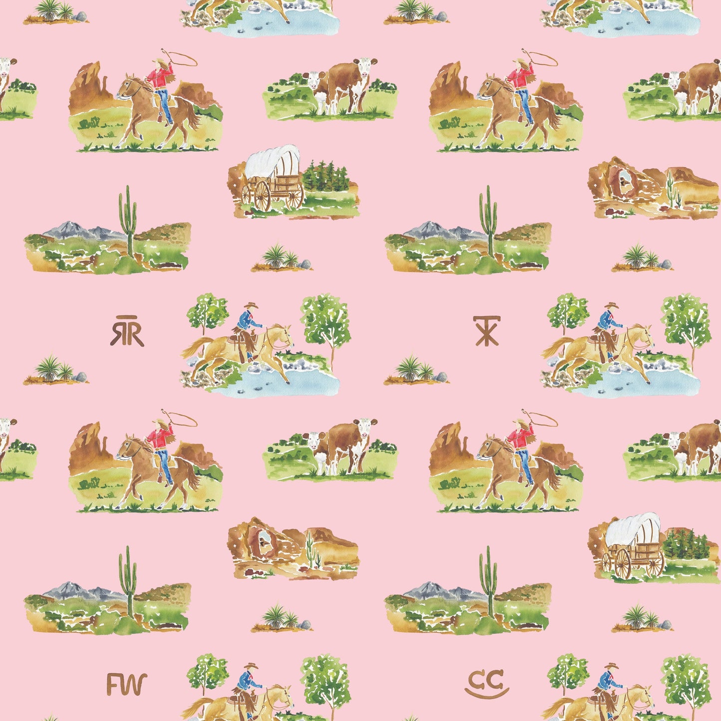 Pink Cowgirl Toile Pima Hallie Bubble