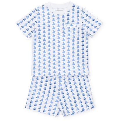 Lila and Hayes  Charles Boys' Short Set - Sailing Away