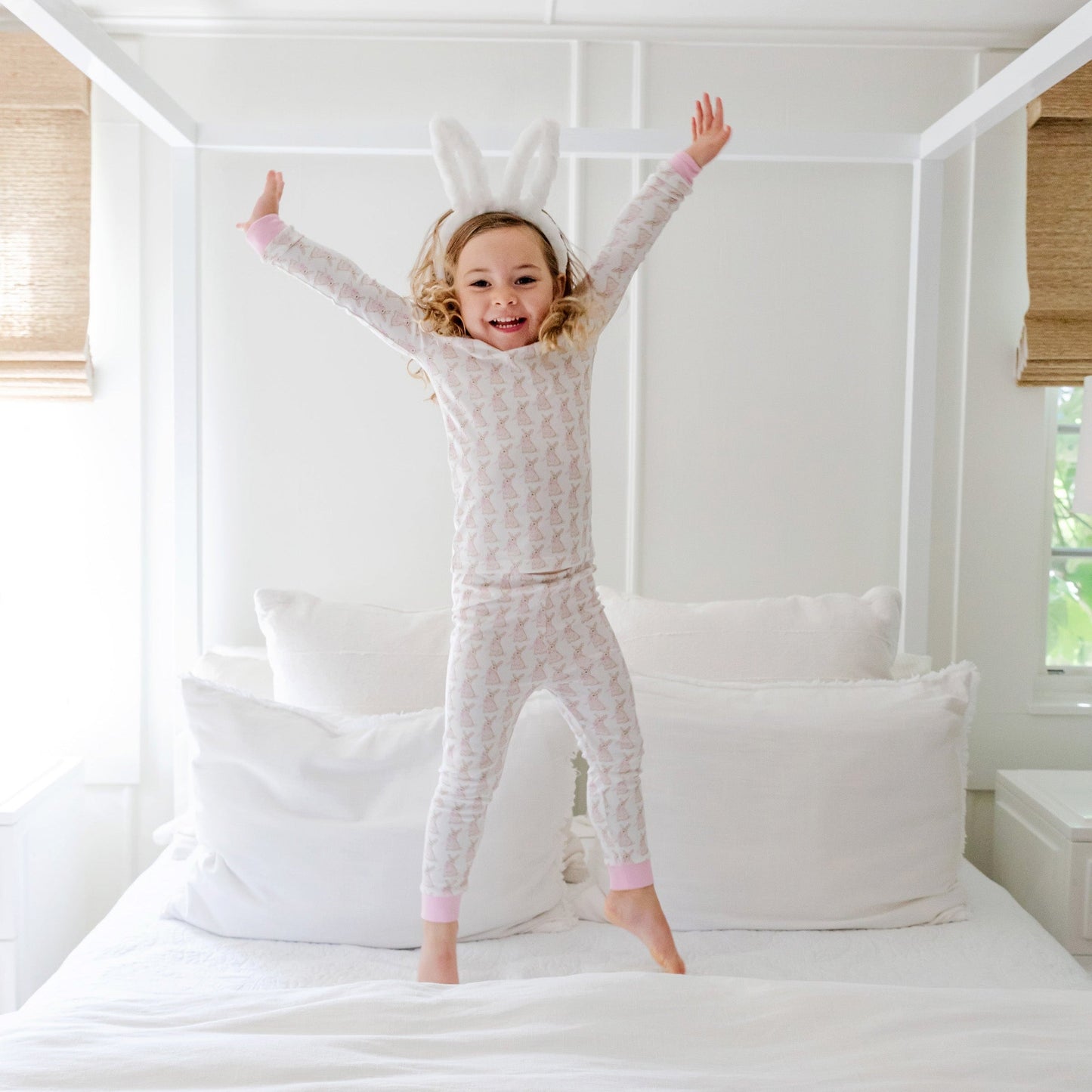 Grayson Girls' Pajama Pant Set - Easter Bunnies Pink