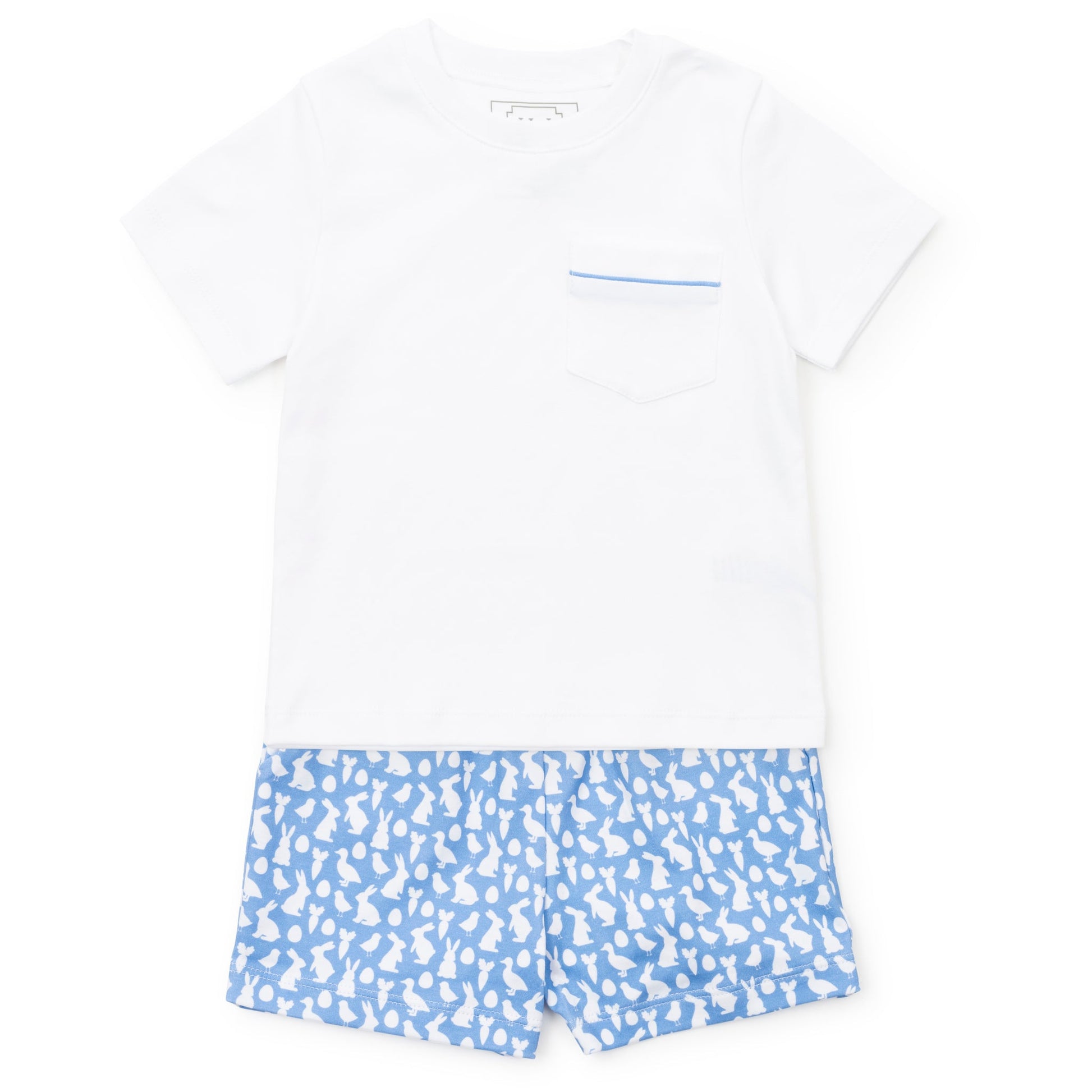 Lila and Hayes Walker Boys' Short Set - Easter Time Blue