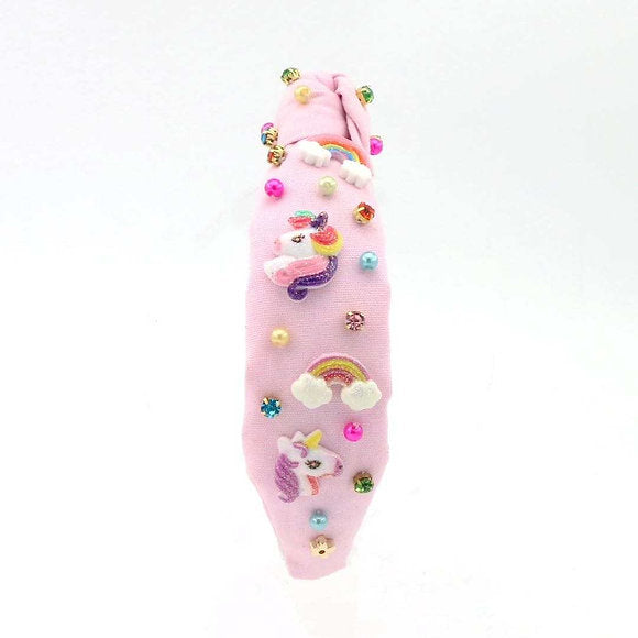 Poppyland Over the Rainbow Knot Headband- Pink