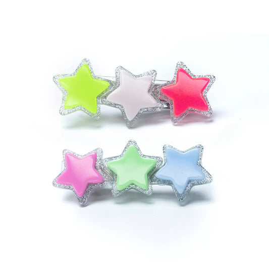 Lilies & Roses Stars Neon Alligator Clips