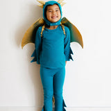 Jade Blue and Gold Dragon Costume