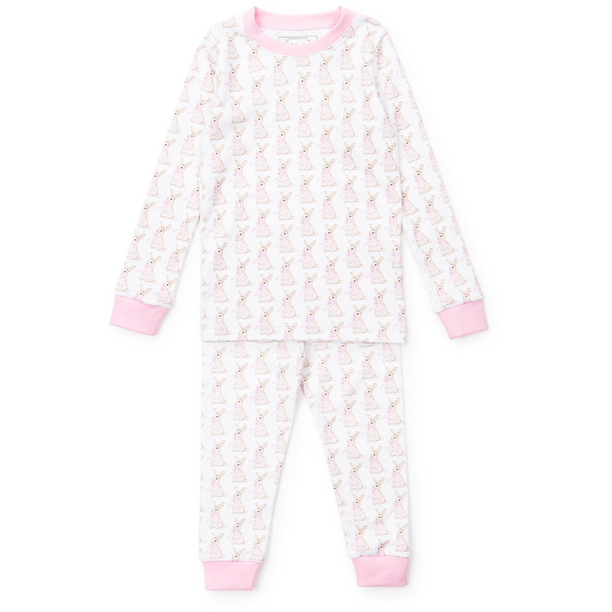 Lila and Hayes Grayson Girls' Pajama Pant Set - Easter Bunnies Pink