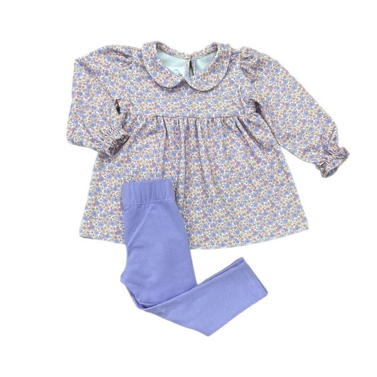 Love George Purple Floral Knit Legging Set