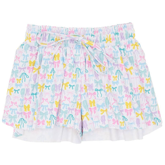 Azarhia Butterfly Pastel Bows Flowy Shorts