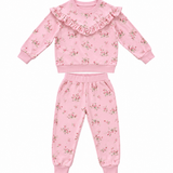 Ditsy Ruffle Sweatpants Set
