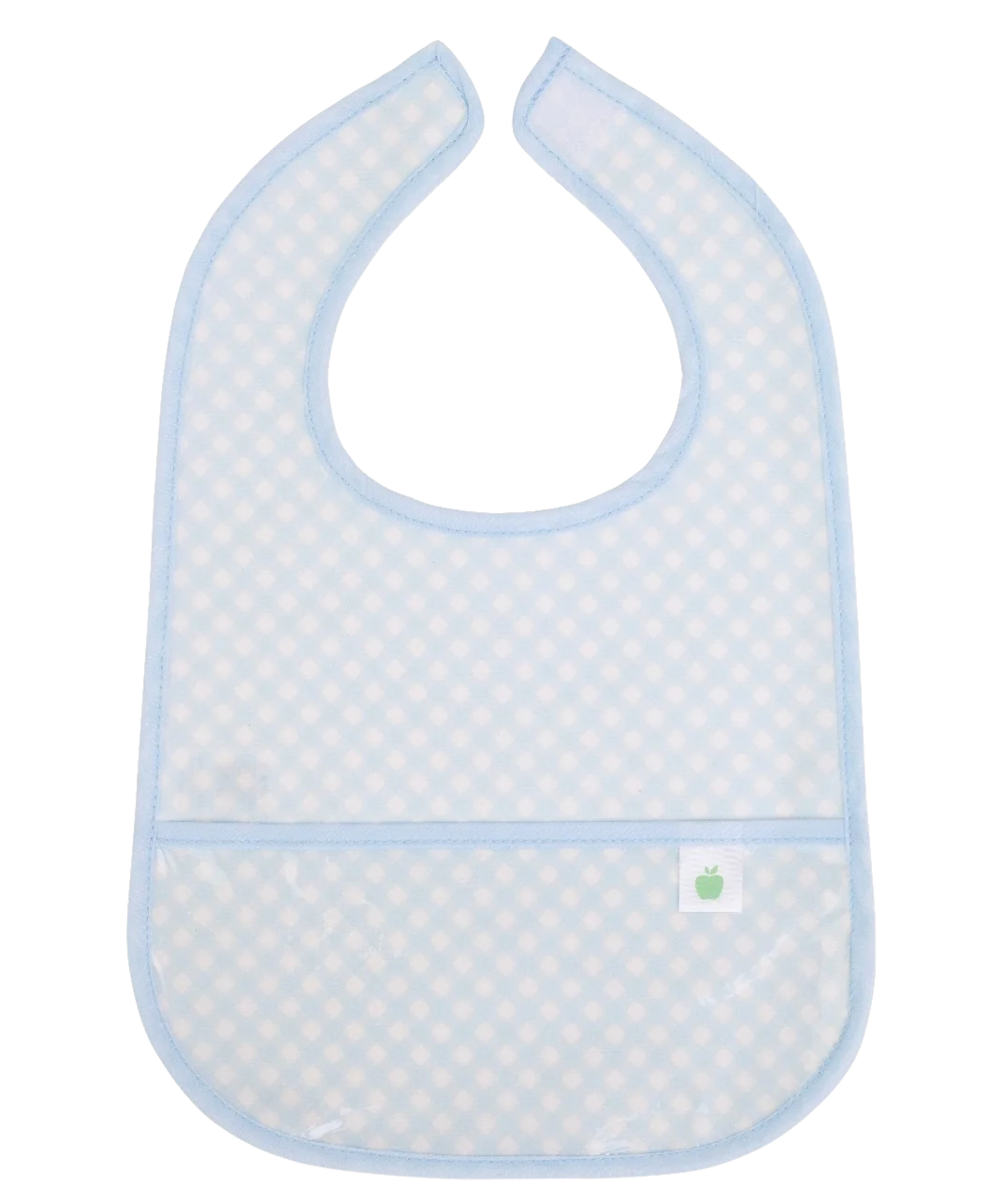 Apple of My Isla The Wipe It Bib- Blue Gingham