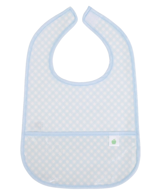 Apple of My Isla The Wipe It Bib- Blue Gingham