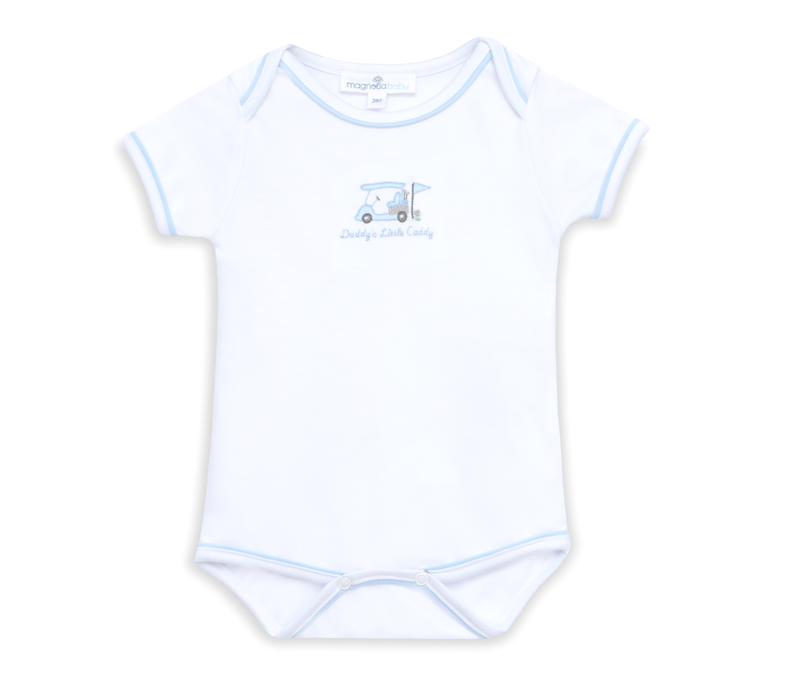 Magnolia Baby Little Golfer Bodysuit- Light Blue