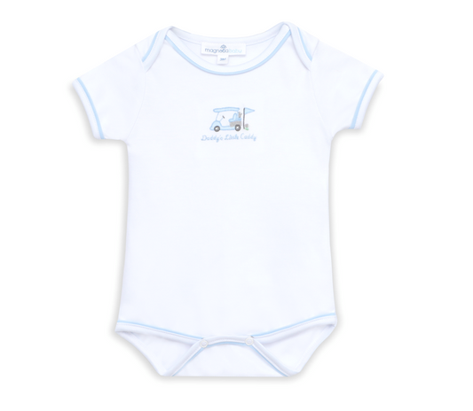 Magnolia Baby Little Golfer Bodysuit- Light Blue