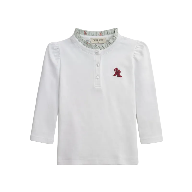 Rodeo Ruffle Trim Long Sleeve Tee