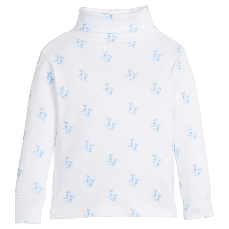 Printed Turtleneck - Blue Cowboy Boots