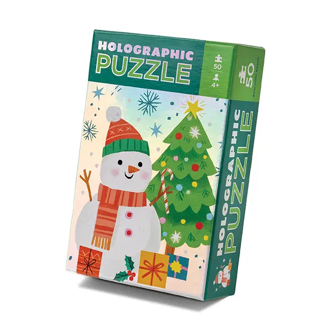 Crocodile Creek 50 Piece Holographic Puzzle- Snowman