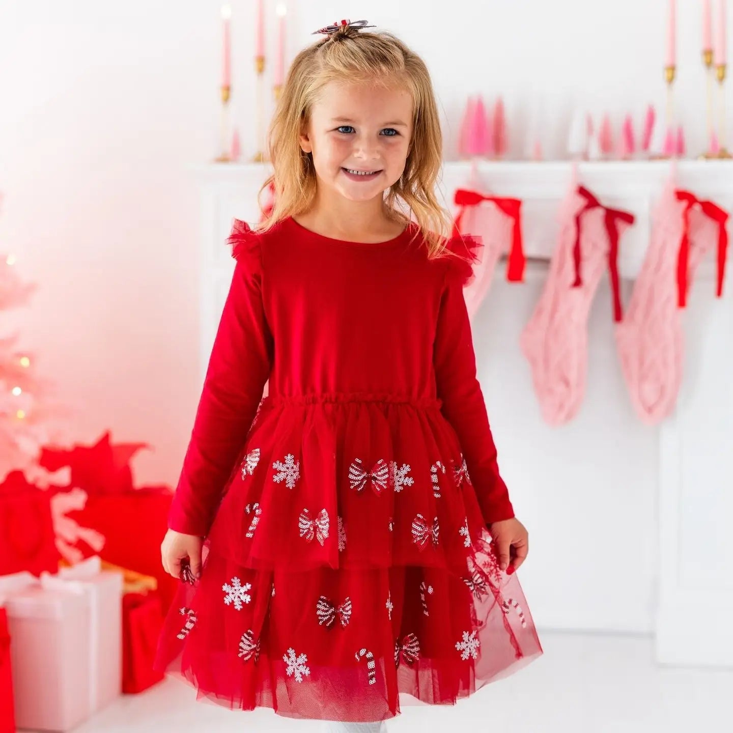 Sweet Wink Peppermint Swirl Sequin Tutu Dress